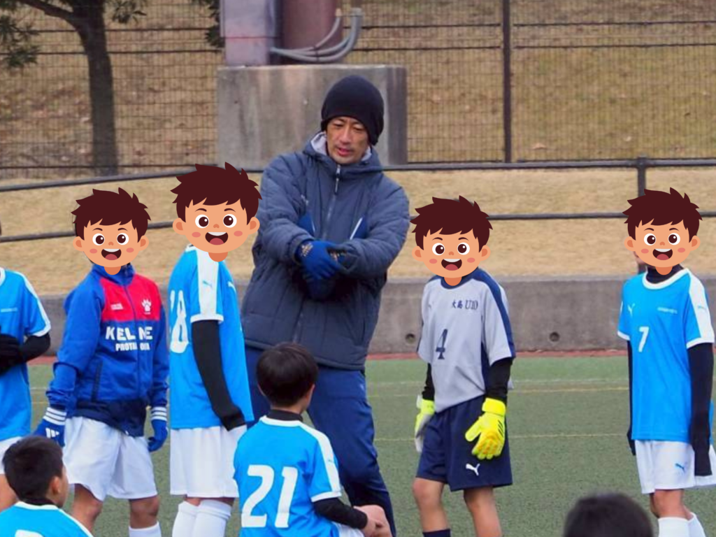 奄美小学校サッカースポーツ少年団・鹿児島遠征での指導風景